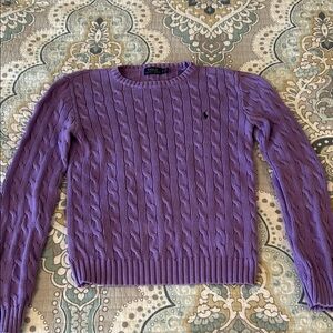 Polo by Ralph Lauren Purple Cable Knit Sweater